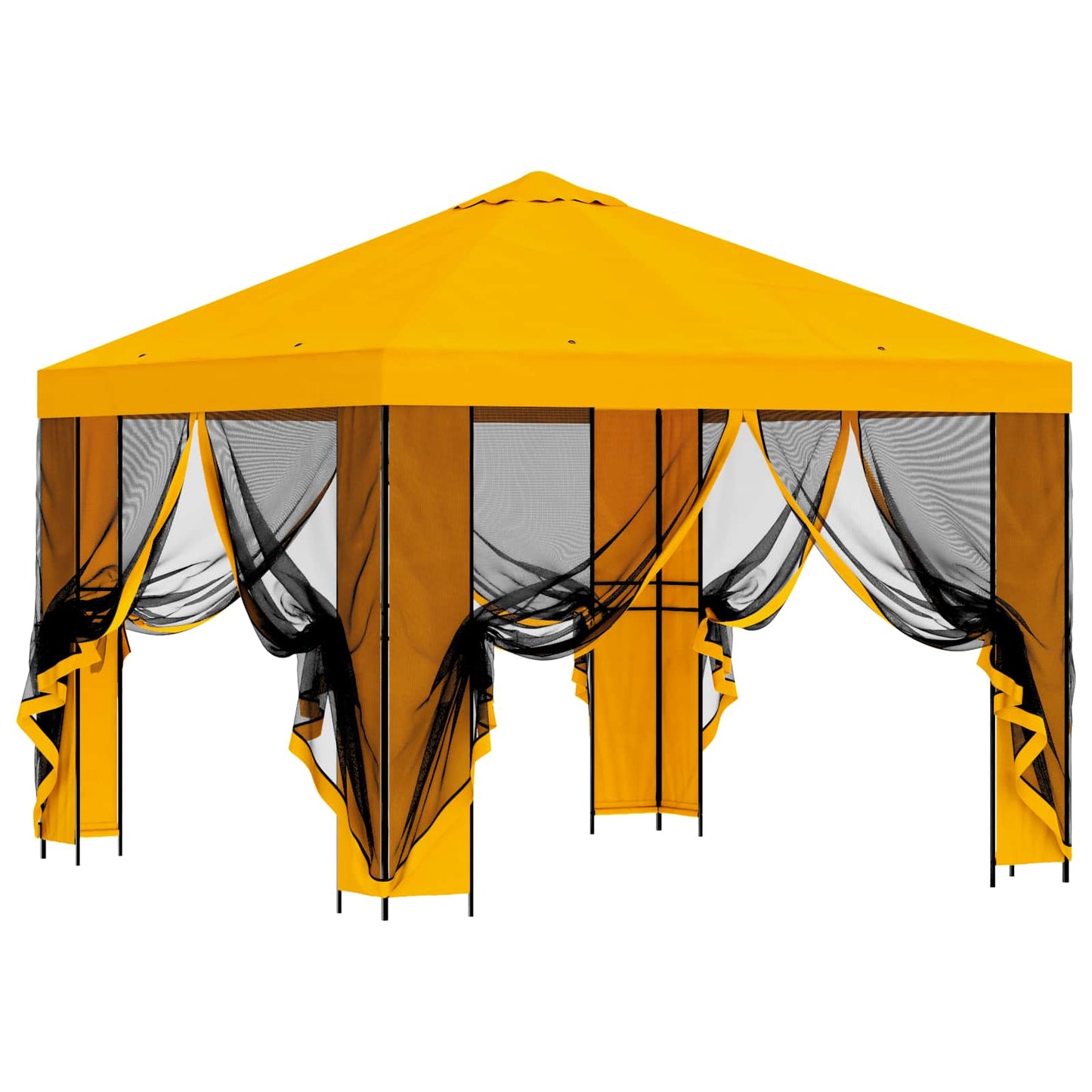 vidaXL Garden Gazebo with Sidewalls 3 x 3 m Yellow Polyester and Steel