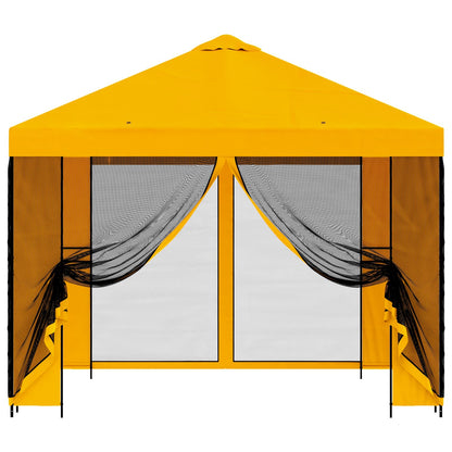 vidaXL Garden Gazebo with Sidewalls 3 x 3 m Yellow Polyester and Steel