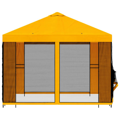 vidaXL Garden Gazebo with Sidewalls 3 x 3 m Yellow Polyester and Steel