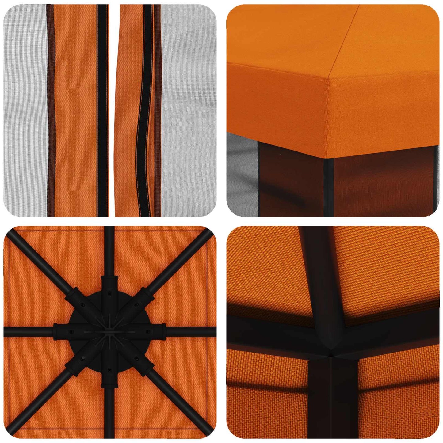 vidaXL Garden Gazebo with Sidewalls 3 x 3 m Orange Polyester and Steel