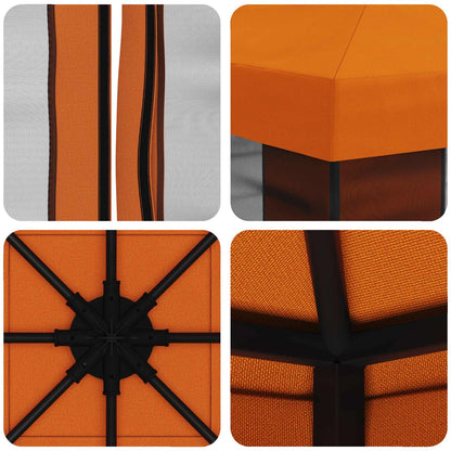 vidaXL Garden Gazebo with Sidewalls 3 x 3 m Orange Polyester and Steel