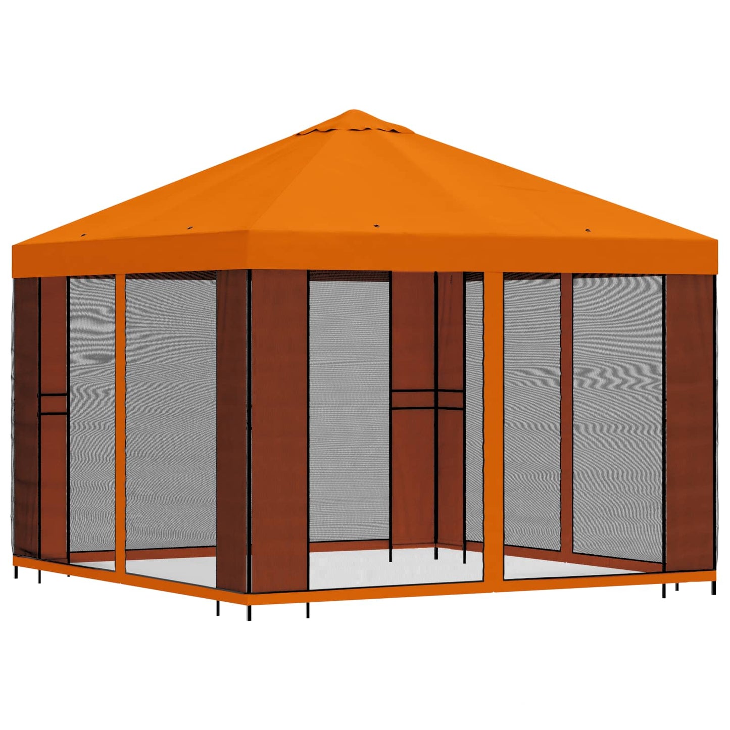 vidaXL Garden Gazebo with Sidewalls 3 x 3 m Orange Polyester and Steel