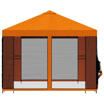 vidaXL Garden Gazebo with Sidewalls 3 x 3 m Orange Polyester and Steel