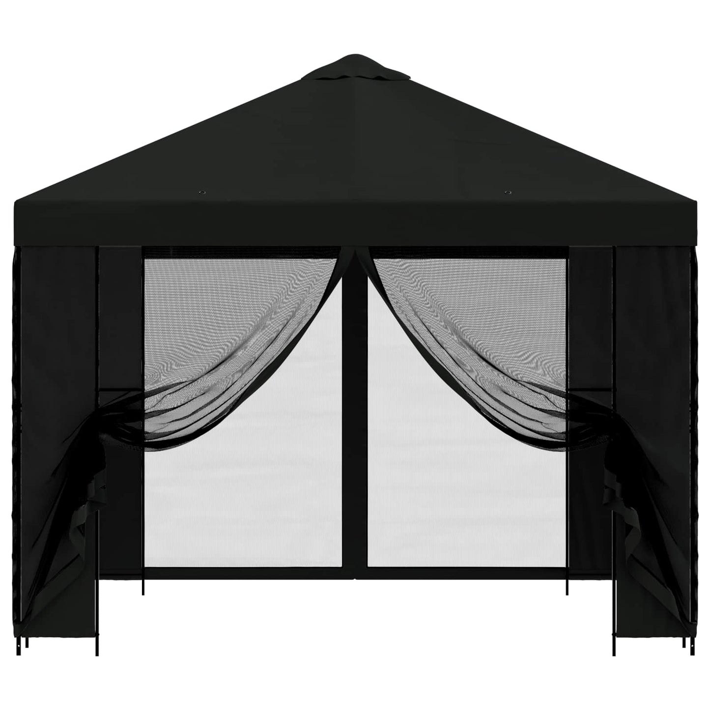 vidaXL Garden Gazebo with Sidewalls 3 x 3 m Black Polyester and Steel