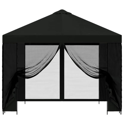 vidaXL Garden Gazebo with Sidewalls 3 x 3 m Black Polyester and Steel