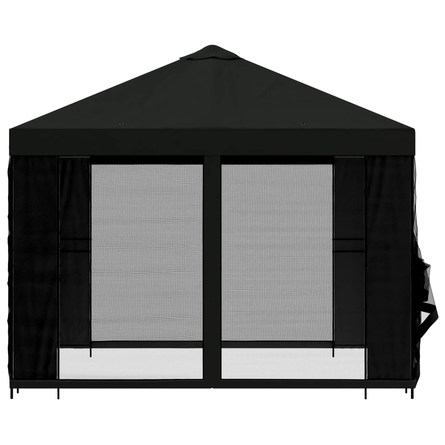vidaXL Garden Gazebo with Sidewalls 3 x 3 m Black Polyester and Steel