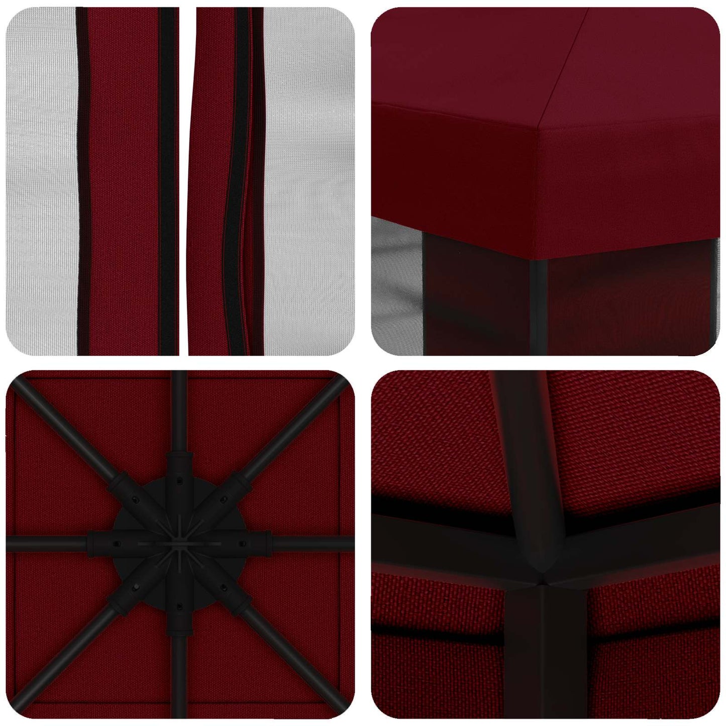 vidaXL Garden Gazebo with Sidewalls 3 x 3 m Burgundy