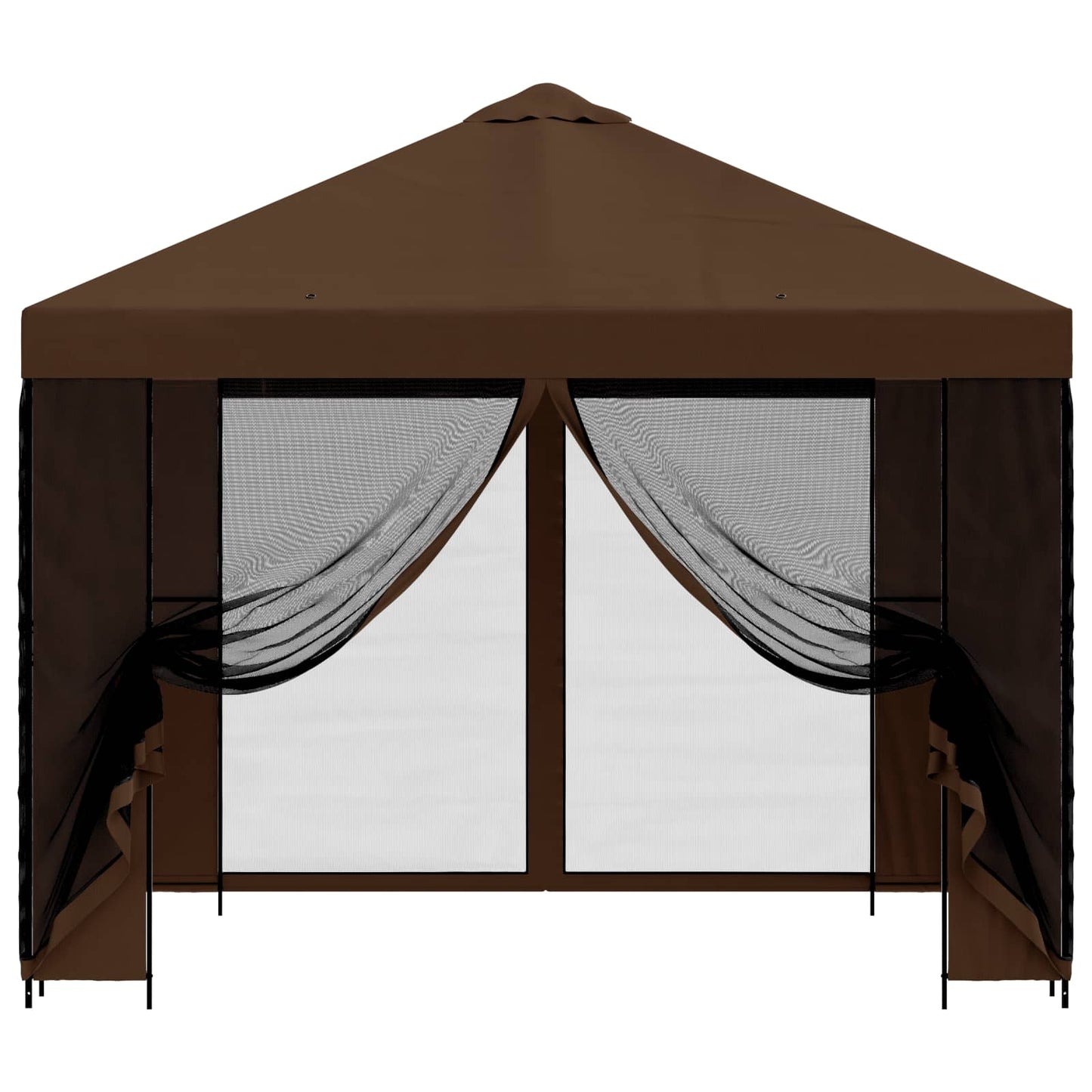 vidaXL Garden Gazebo with Sidewalls 3 x 3 m Brown Polyester and Steel