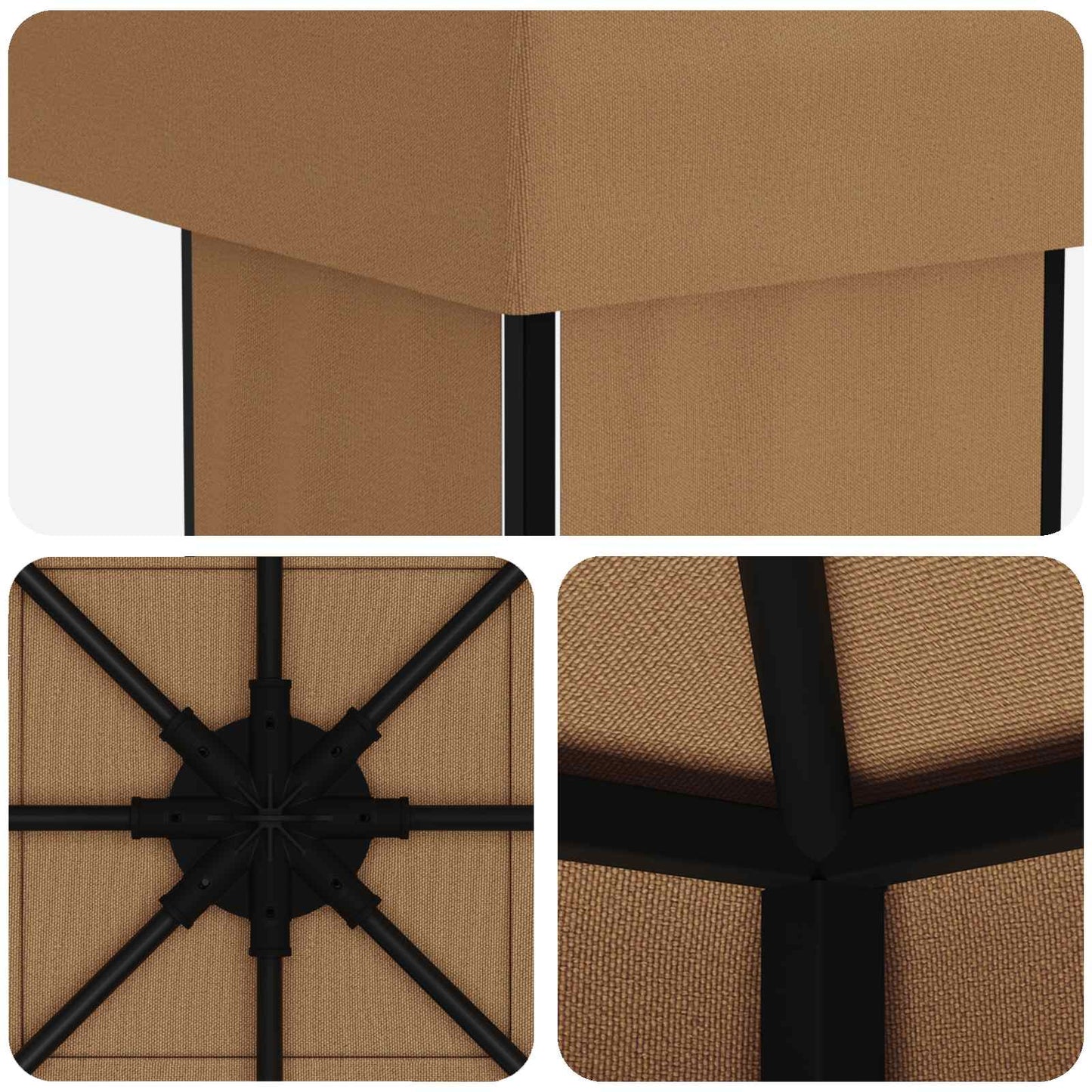 vidaXL Gazebo 4 x 3 m Beige Polyester and Steel 190 gsm