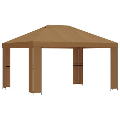 vidaXL Gazebo 4 x 3 m Beige Polyester and Steel 190 gsm