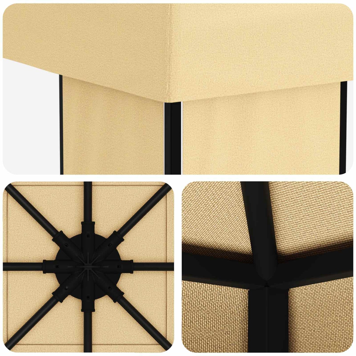 vidaXL Gazebo 4 x 3 m Cream Polyester and Steel 190 gsm