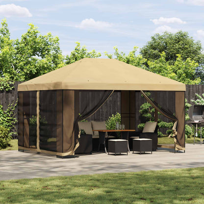 vidaXL Gazebo 4 x 3 m Cream Polyester and Steel 190 gsm