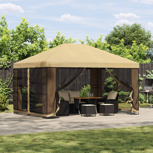 vidaXL Gazebo 4 x 3 m Cream Polyester and Steel 190 gsm