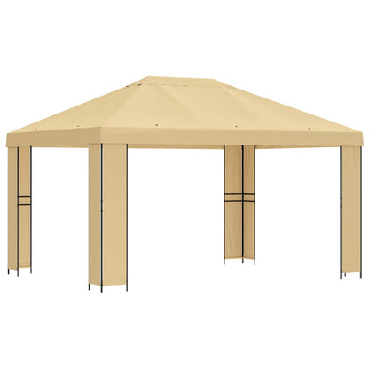 vidaXL Gazebo 4 x 3 m Cream Polyester and Steel 190 gsm