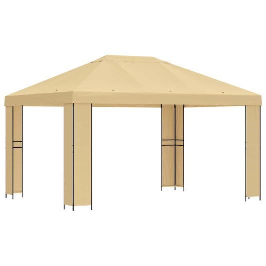 vidaXL Gazebo 4 x 3 m Cream Polyester and Steel 190 gsm