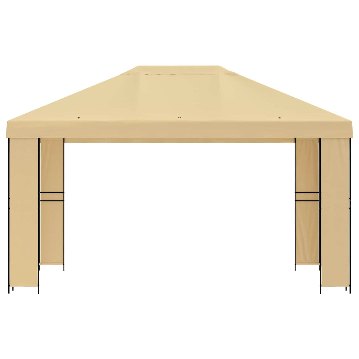 vidaXL Gazebo 4 x 3 m Cream Polyester and Steel 190 gsm