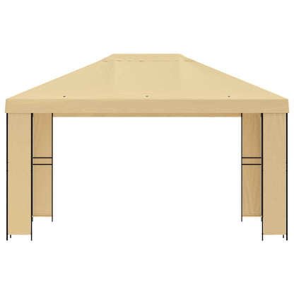 vidaXL Gazebo 4 x 3 m Cream Polyester and Steel 190 gsm