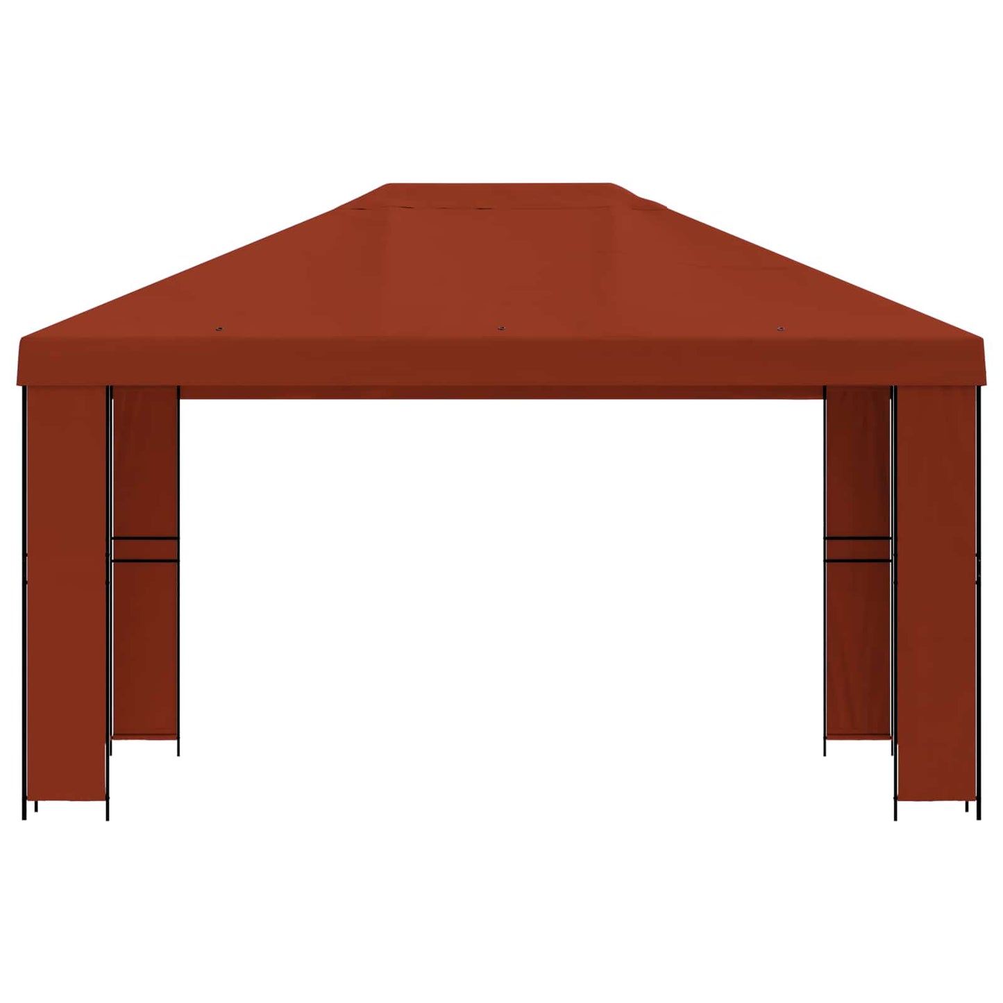 vidaXL Gazebo 4 x 3 m Terracotta Polyester and Steel 190 gsm
