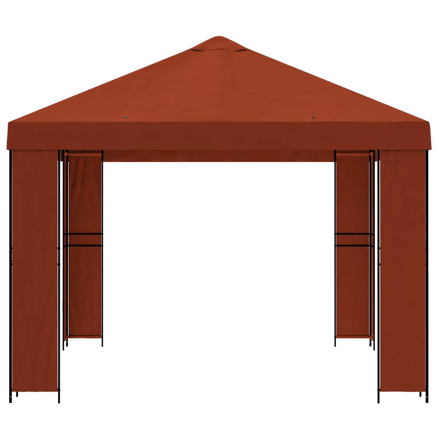 vidaXL Gazebo 4 x 3 m Terracotta Polyester and Steel 190 gsm