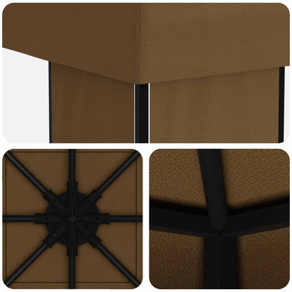 vidaXL Gazebo 4 x 3 m Taupe Polyester and Steel 190 gsm