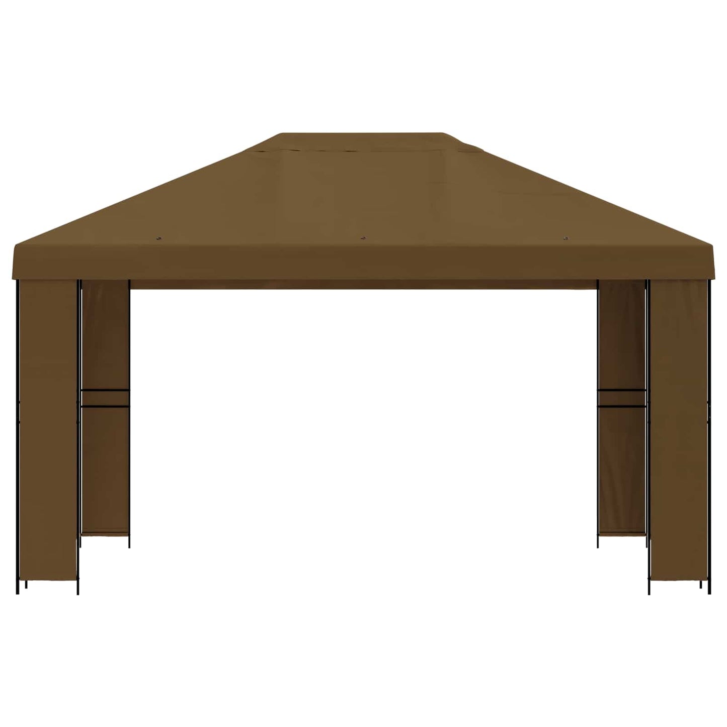 vidaXL Gazebo 4 x 3 m Taupe Polyester and Steel 190 gsm