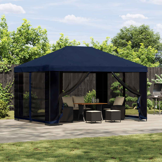 vidaXL Gazebo 4 x 3 m Blue Polyester and Steel 190 gsm