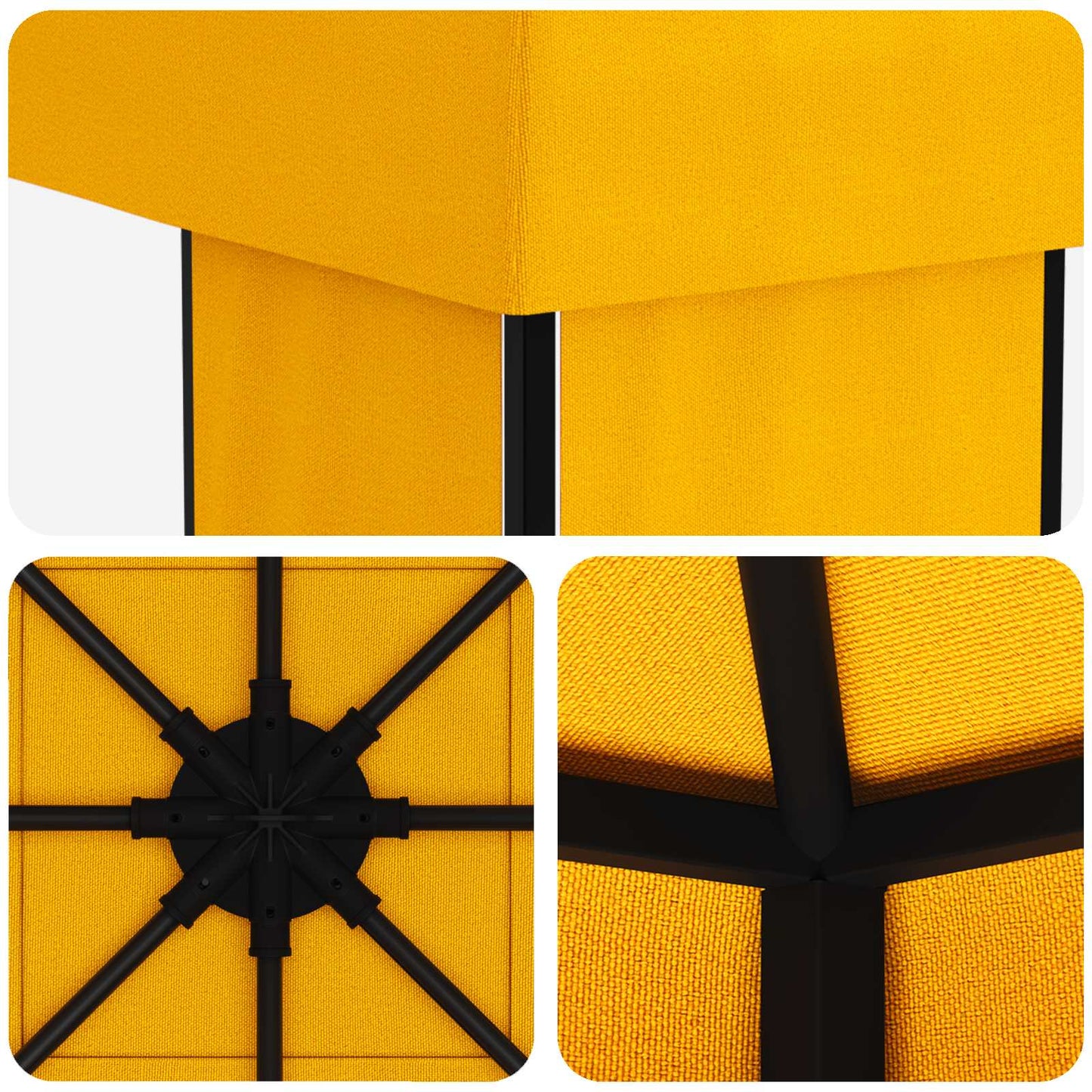 vidaXL Gazebo 4 x 3 m Yellow Polyester and Steel 190 gsm