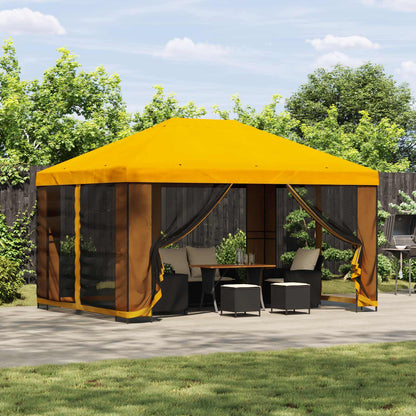 vidaXL Gazebo 4 x 3 m Yellow Polyester and Steel 190 gsm