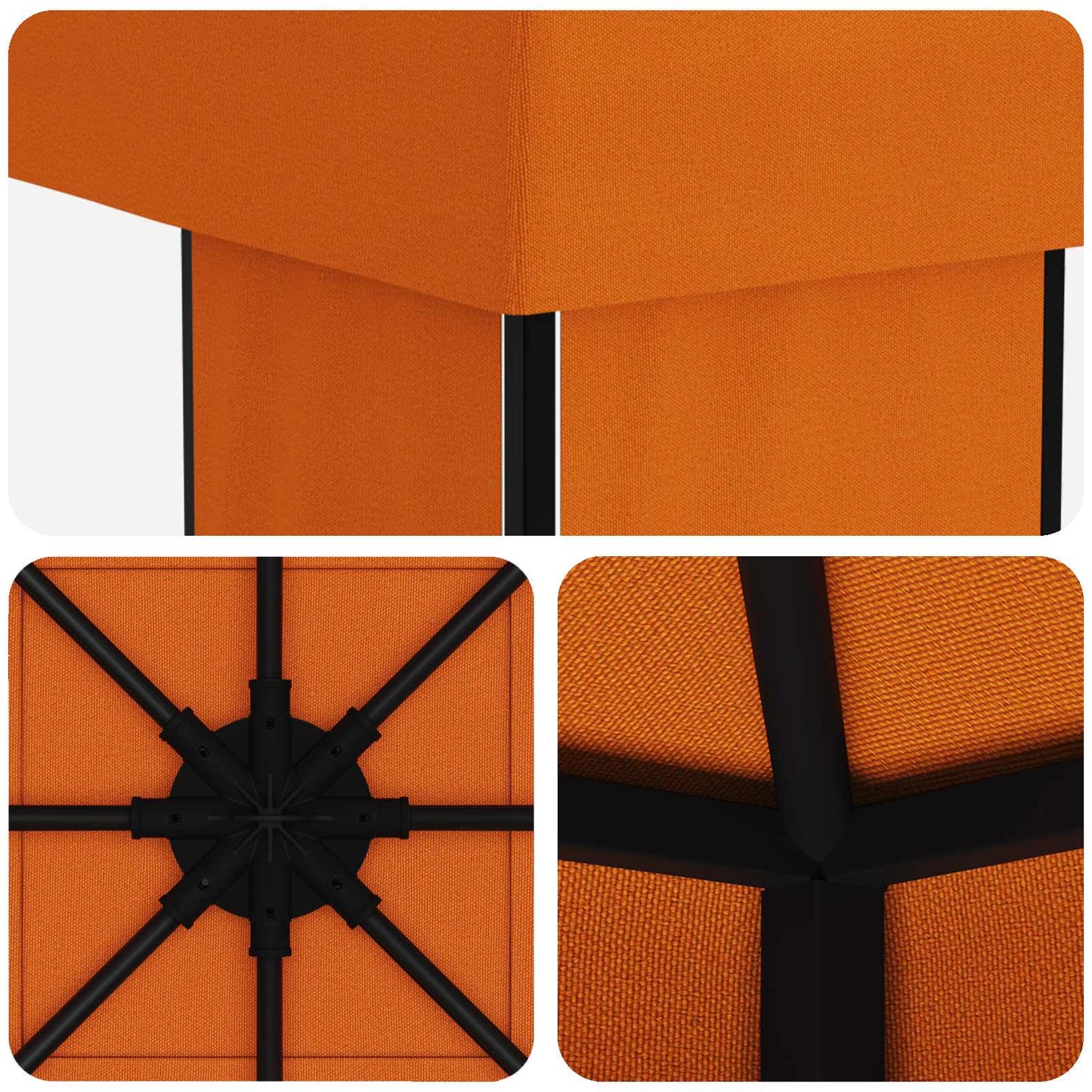 vidaXL Gazebo 4 x 3 m Orange Polyester and Steel 190 gsm