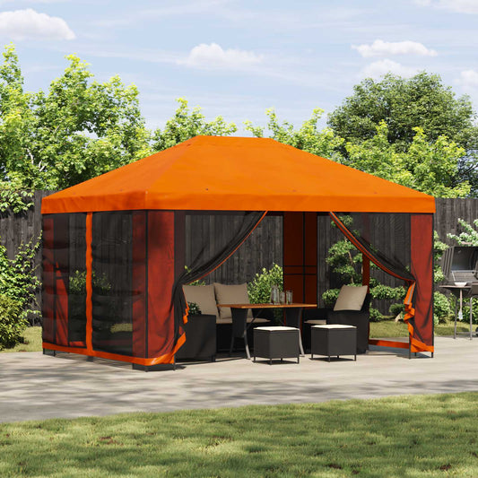 vidaXL Gazebo 4 x 3 m Orange Polyester and Steel 190 gsm