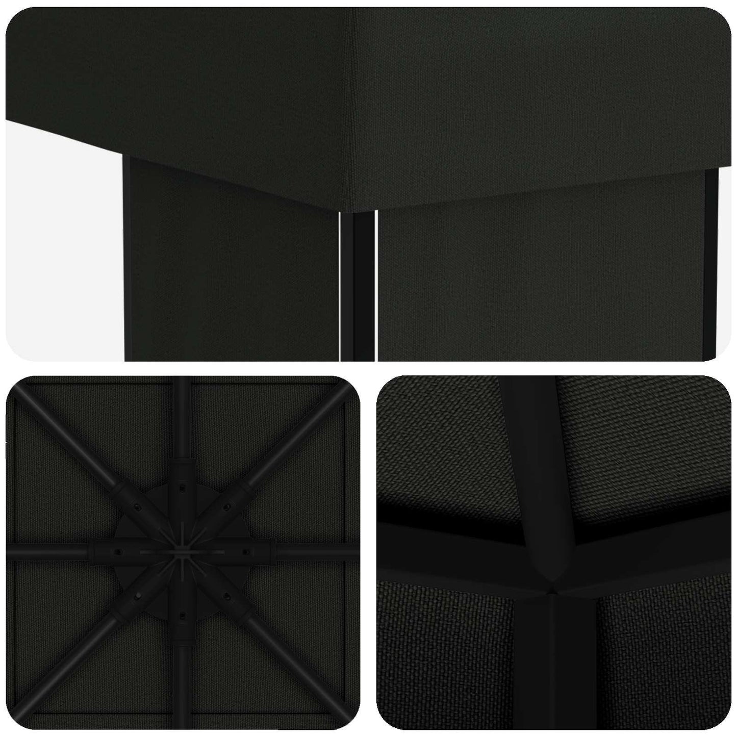 vidaXL Gazebo 4 x 3 m Black Polyester and Steel 190 gsm