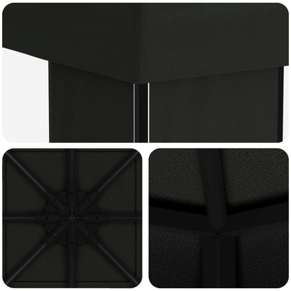 vidaXL Gazebo 4 x 3 m Black Polyester and Steel 190 gsm