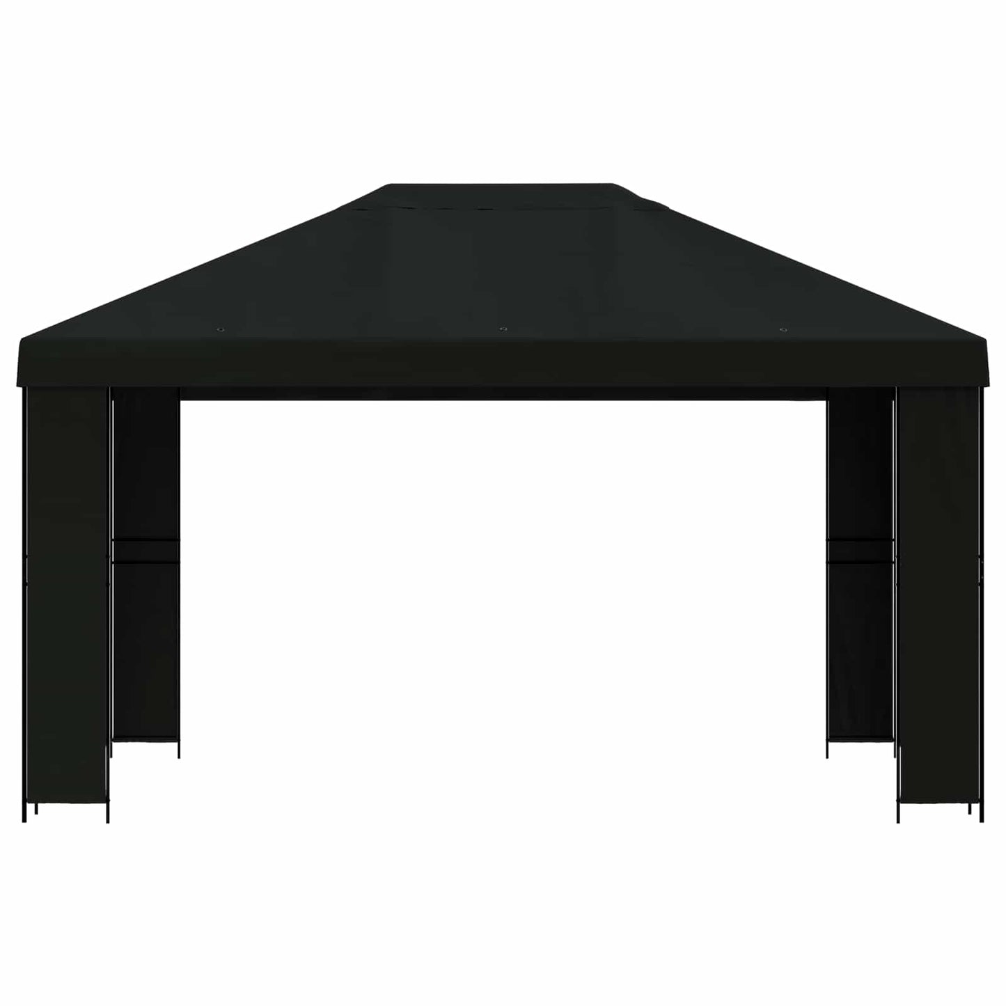 vidaXL Gazebo 4 x 3 m Black Polyester and Steel 190 gsm