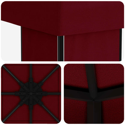 vidaXL Gazebo 4 x 3 m Burgundy Polyester and Steel 190 gsm