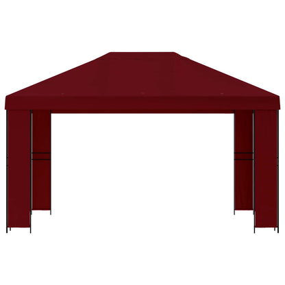 vidaXL Gazebo 4 x 3 m Burgundy Polyester and Steel 190 gsm