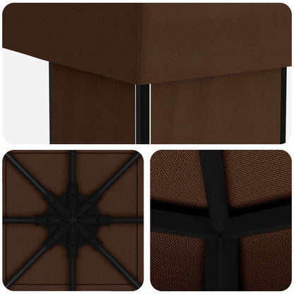 vidaXL Gazebo 4 x 3 m Brown Polyester and Steel 190 gsm