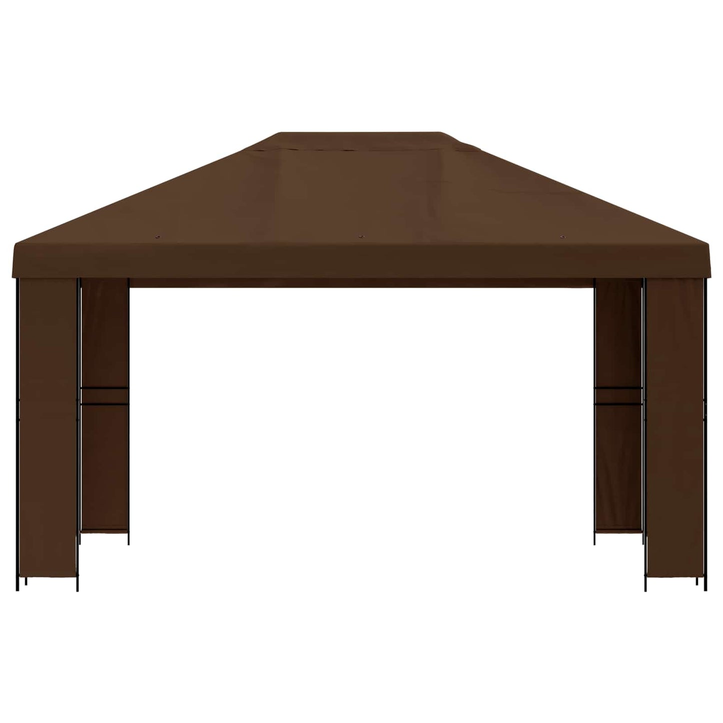 vidaXL Gazebo 4 x 3 m Brown Polyester and Steel 190 gsm