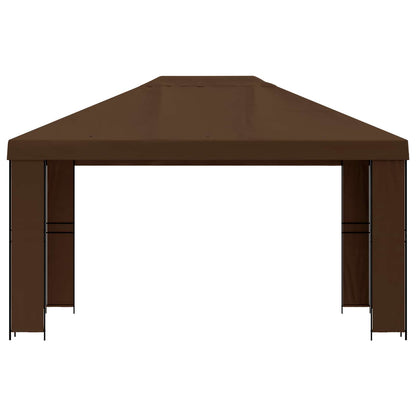 vidaXL Gazebo 4 x 3 m Brown Polyester and Steel 190 gsm