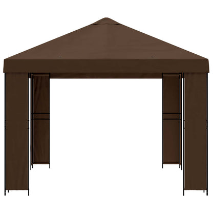 vidaXL Gazebo 4 x 3 m Brown Polyester and Steel 190 gsm