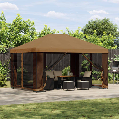 vidaXL Garden Gazebo with Sidewalls 4 x 3 m Beige Polyester and Steel