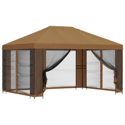 vidaXL Garden Gazebo with Sidewalls 4 x 3 m Beige Polyester and Steel