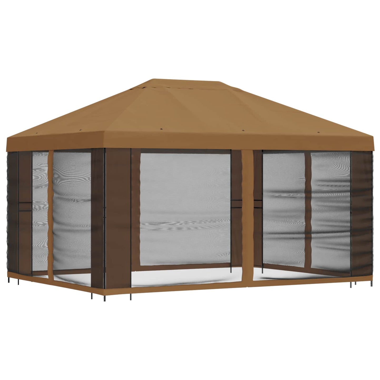 vidaXL Garden Gazebo with Sidewalls 4 x 3 m Beige Polyester and Steel