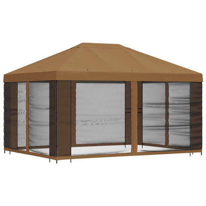 vidaXL Garden Gazebo with Sidewalls 4 x 3 m Beige Polyester and Steel