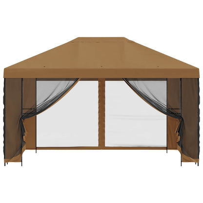 vidaXL Garden Gazebo with Sidewalls 4 x 3 m Beige Polyester and Steel