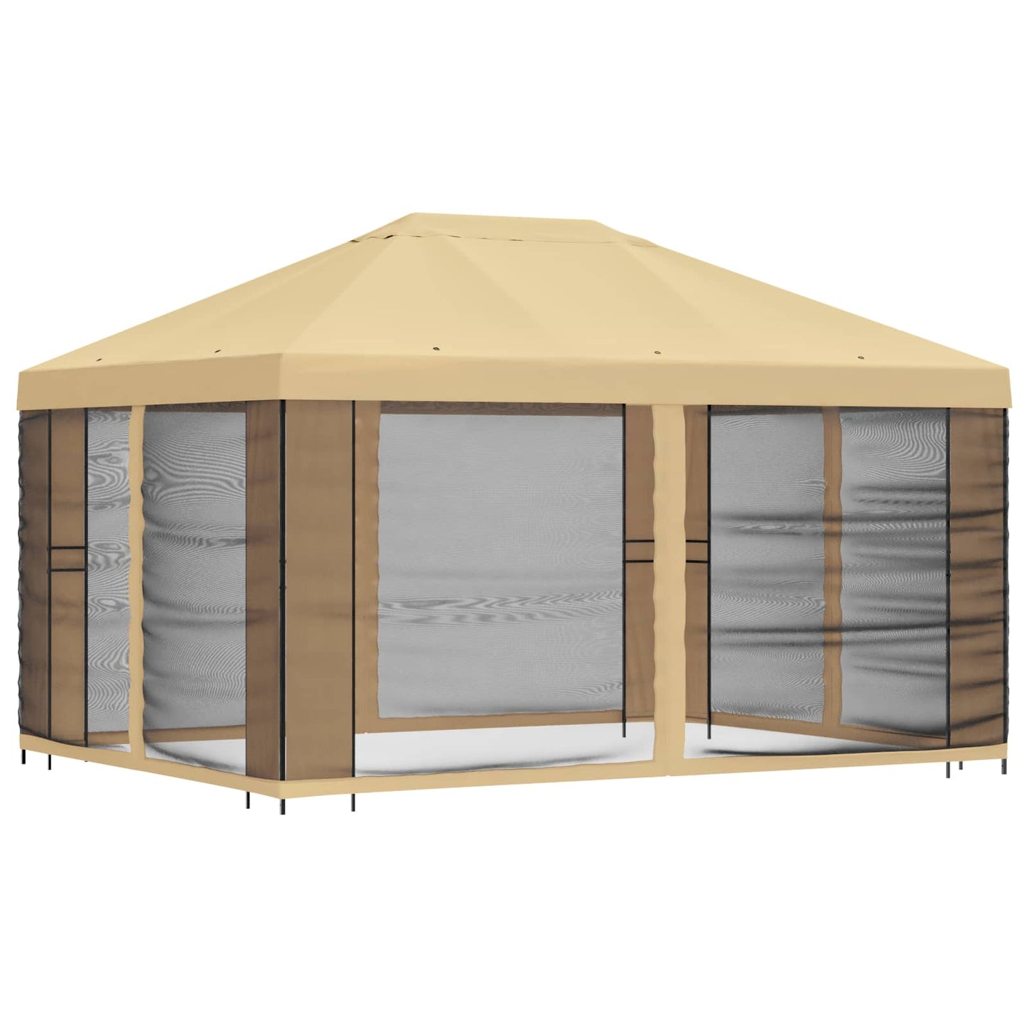vidaXL Garden Gazebo with Sidewalls 4 x 3 m Cream Polyester and Steel