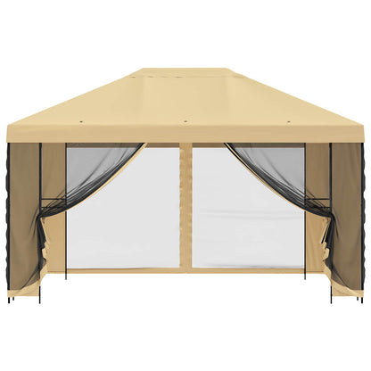 vidaXL Garden Gazebo with Sidewalls 4 x 3 m Cream Polyester and Steel