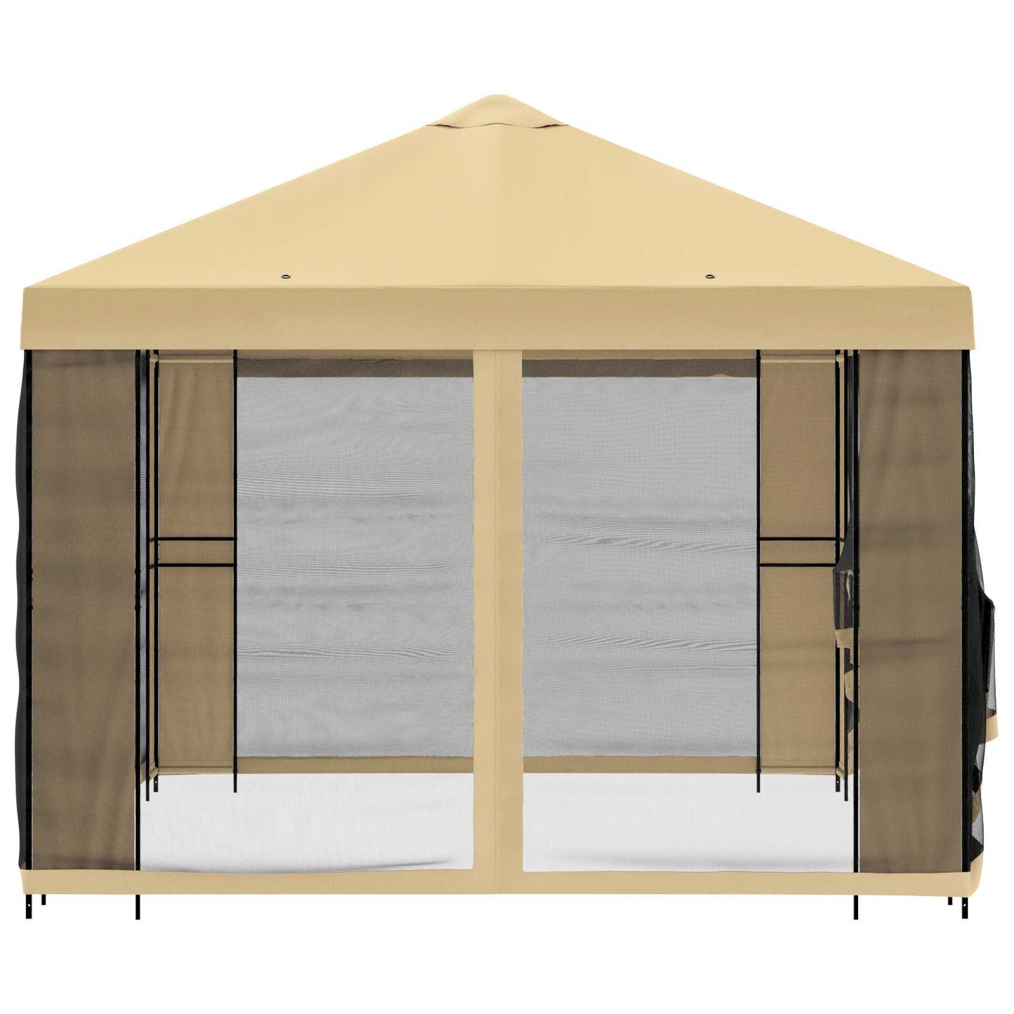 vidaXL Garden Gazebo with Sidewalls 4 x 3 m Cream Polyester and Steel