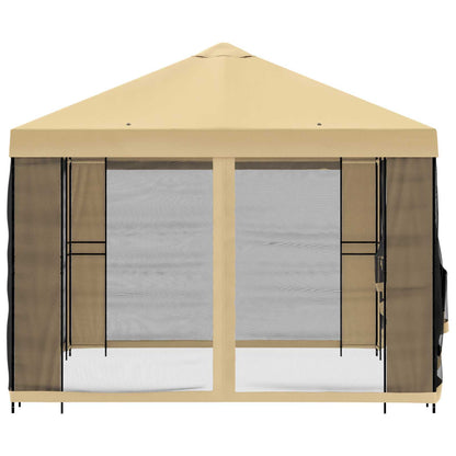vidaXL Garden Gazebo with Sidewalls 4 x 3 m Cream Polyester and Steel