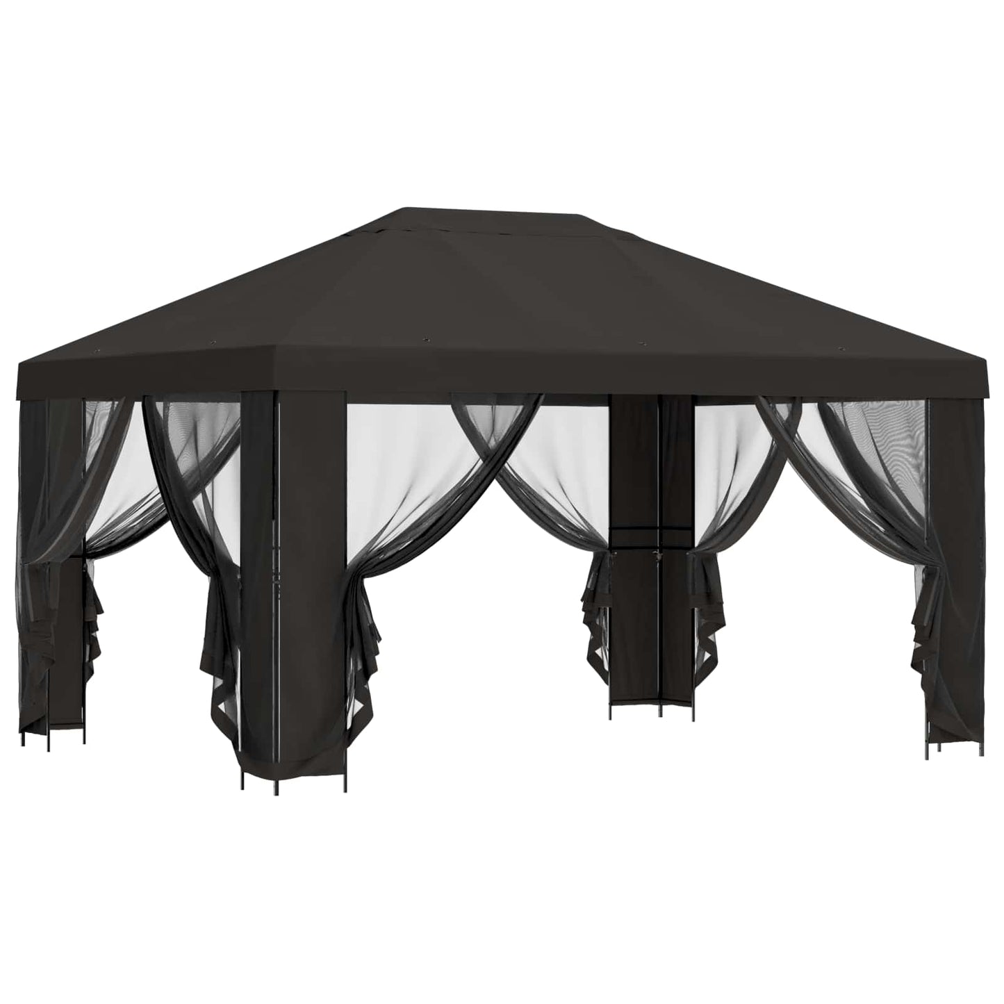 vidaXL Garden Gazebo with Sidewalls 4 x 3 m Anthracite