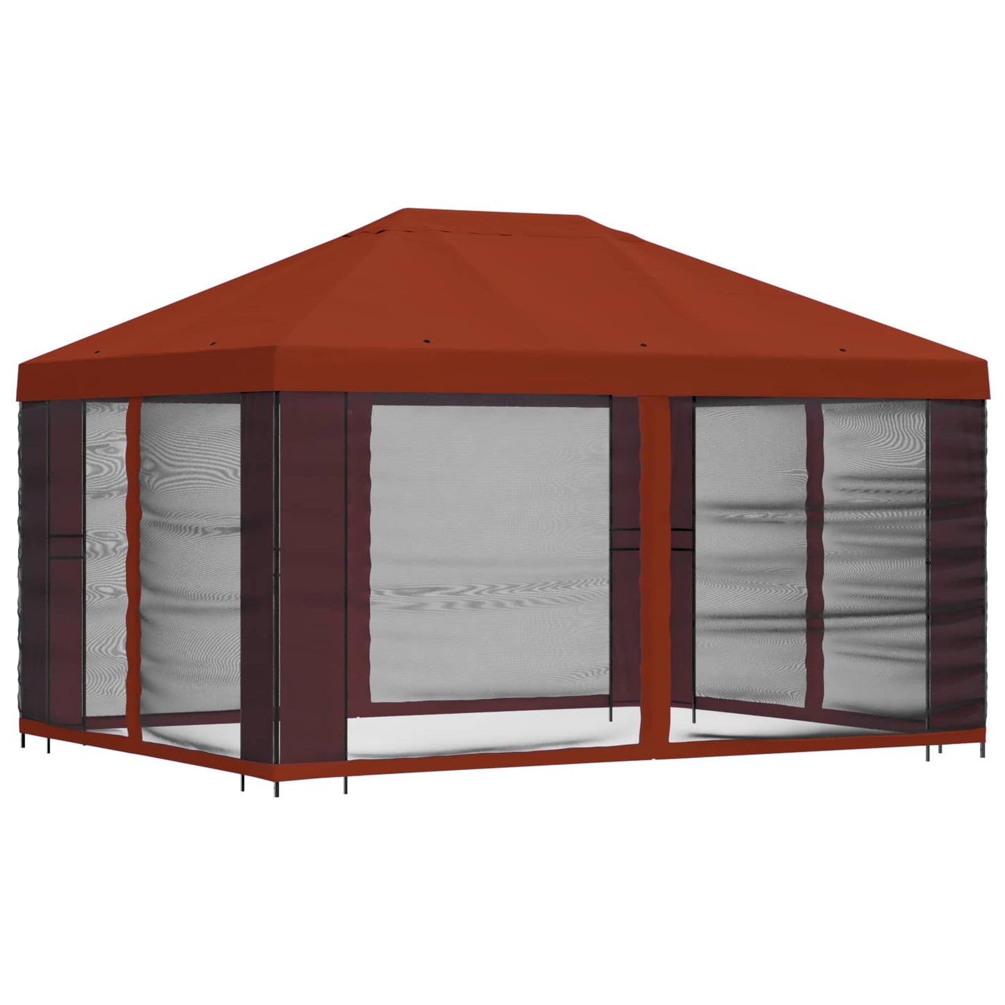 vidaXL Gazebo with Sidewalls 4 x 3 m Terracotta Polyester and Steel